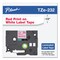 Brother P-Touch 0.47 in. x 26.2 ft. TZe Standard Adhesive Laminated Labeling Tape - Red on White